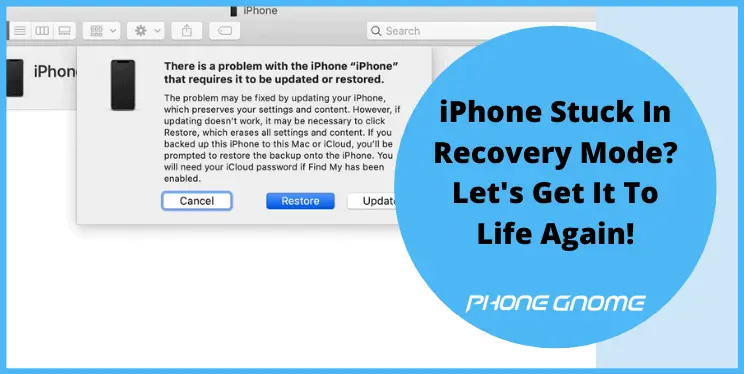 iphone stuck in recovery mode after failed update